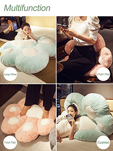 Cute Cat Paw Shaped Pillow Seat Cushion 28" X 24", Soft Jumbo Lazy Sofa Kawaii Bear Paw Pillows Tatami Floor Seating Cushions Mat Chair Pad For Dining Room, Bedroom, Office, Living Room, Medium Grey #TOP5