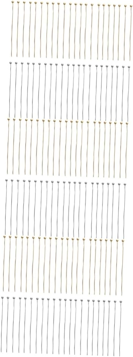 Operitacx 1200pcs Ball Headpins for Jewelry Making Decorative Straight Beading Pins Reusable DIY Craft Jewelry Supplies