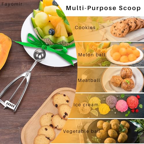 Fayomir Small Cookie Scoop 1 Tablespoon, Size #60 Cookie Dough Scoop, 1 Tbsp Cookie Scoops for Baking, Selected 18/8 Stainless Steel, for Making Cookies, Melon Ball, Ice Cream by Fayomir - Image 7