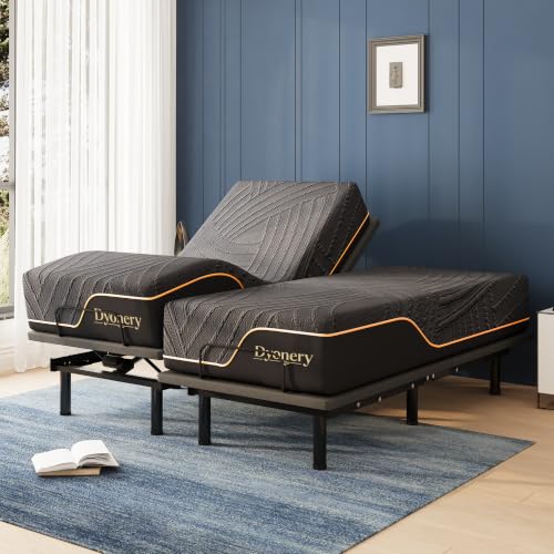 Split King Adjustable Bed Frame with Cooling Mattress