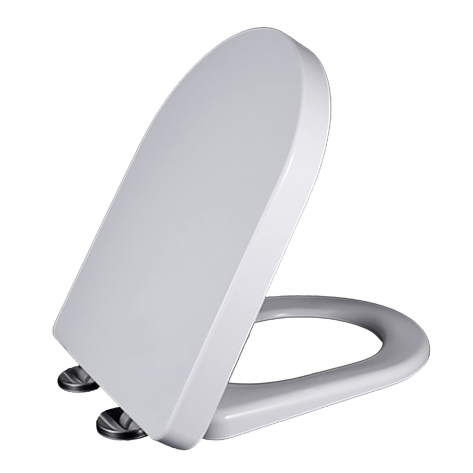 Soft-Close Quiet Slow-Close Elongated Resin Toilet seat with lid, Quick-Release, Round mounting Base, Never Loosen, Strong Pressure Resistance, White, Elongated, Resin, Close, Quiet