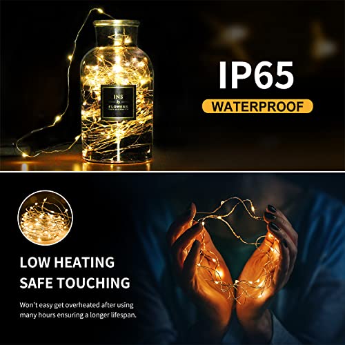 Hoteril LED USB Lichtervorhang 2.4mx1.8m, Lichterketten vorhang mit 8 Modi mit Fernbedienung Timer, IP65, verstellbare Helligkeit Lichterkettenvorhang für Deko, Garten, Pavillon, Party, Schlafzimmer