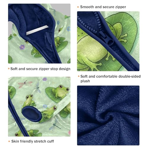 CHIFIGNO Cute Green Frogs Lily Toddler Snow Jacket Soft Snow Jacket for Toddler Boys 3T3