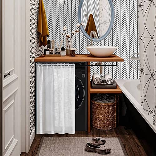 Xtmyi White Sheer Curtains 30 Inch Length For Half Small Window Treatments Set Short Cafe Tiers Curtains For Bathroom Nursery Window Voile Drapes With Rod Pocket (White,2 Panels,25 By 30 Inch) #TOP3