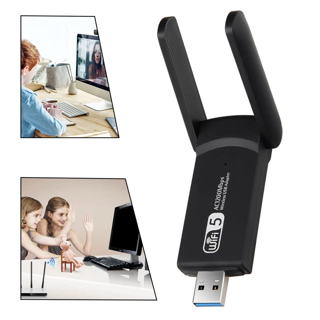 Adapter USB WiFi 2.4G + 5.8G 1200Mbps Dwuzakresowy bezprzewodowy adapter anteny internetowej Dongle Karta sieciowa/200