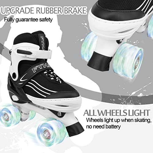 Variante de MGYZM patines 4 ruedas Ajustable Blanco y Negro Mediano