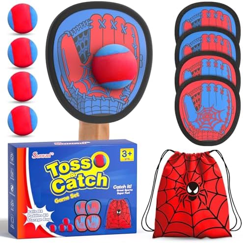 Sunrad Velcro Ball Catch Game 4pcs Toss and Catch Outdoor Toys for Kids