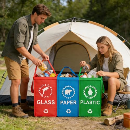 Sacs de tri sélectif réutilisables panier de recyclage étanche - 3