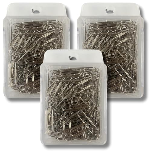 ゼムクリップ 書類整理 クリップ 大きめ スチール製 銀 シルバー スライド オフィス 事務 会社 勉強 筆記用具 大容量 まとめ買い 業務用にも 長さ28mm 1箱130本入 (3箱)