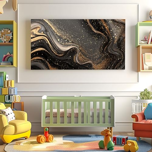 Décoration murale luxe or texture marbre tableau abstrait fluide haut de gamme - 5