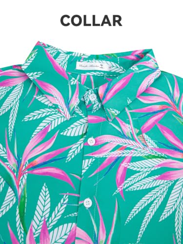 Image of Yoimira Hawaiian Shirts for Men, Print Mens Casual Short Sleeve Button Down Shirts Floral Aloha Beach Shirt