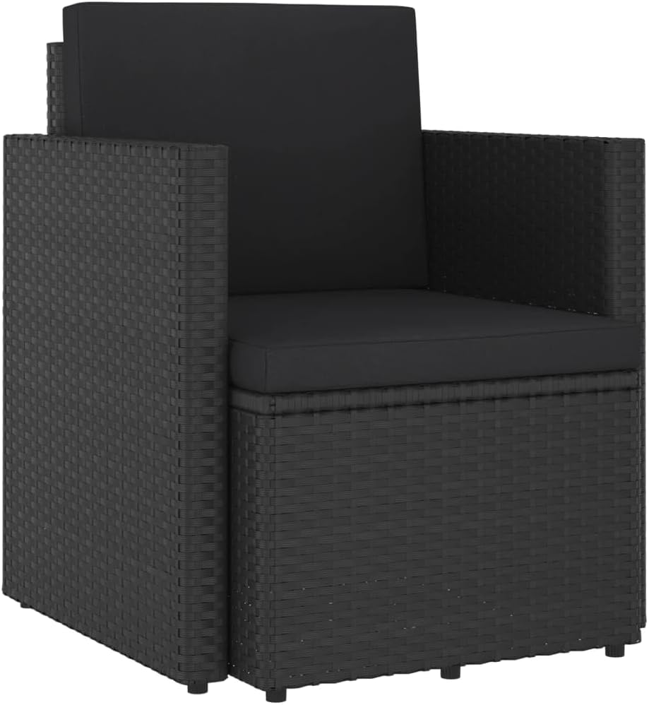 Patio Chair with Cushions,Garden Chair,Modern Style,High Back Chairs,Lounge Chairs,Lawn Chairs,Club Chairs,Outdoor Chair,for Garden,Backyard,Lawn,Porch,Poolside and Balcony,Poly Rattan Gray