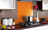 Vidriopanel Panel DE Vidrio para Cocina en Diferentes Medidas y Colores/Cristal de Protección Salpicaduras para frentes de cocinas (60x65 cm, Naranja)