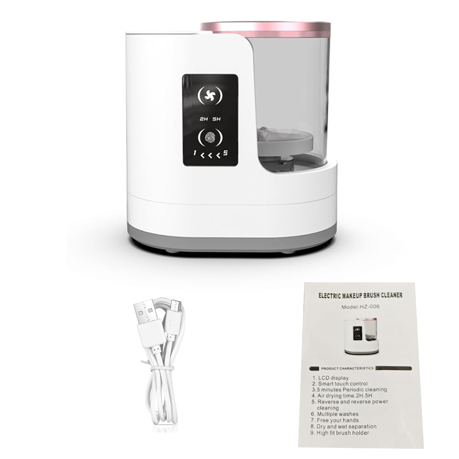 Electric Makeup Brush Cleaner Machine,Multi Functional Electric Makeup Brush Cleaner,Quick Efficient Deep Cleaning Makeup Brush,for All Size Beauty Makeup Brush Set,Eyeshadow,Blush (HZ-006)