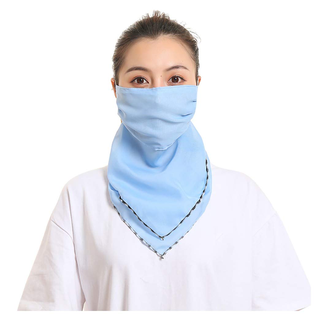 MOTOCO Women's Face Shield Bandana Neck Gaiter Face Scarf Ear Loops Balaclava for Dust, Outdoors, Festivals, Sports(22X53CM.J)