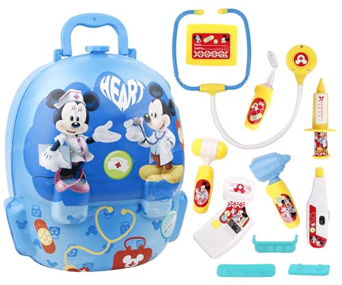 Image of Zest 4 Toyz 2 in 1 Doctor Kit for Kids Convertible Suitcase Portable Pretend Roleplay Set Battery Operated Toys with Light and Sound Effects for Boys and Girls Blue (Pack of 1)