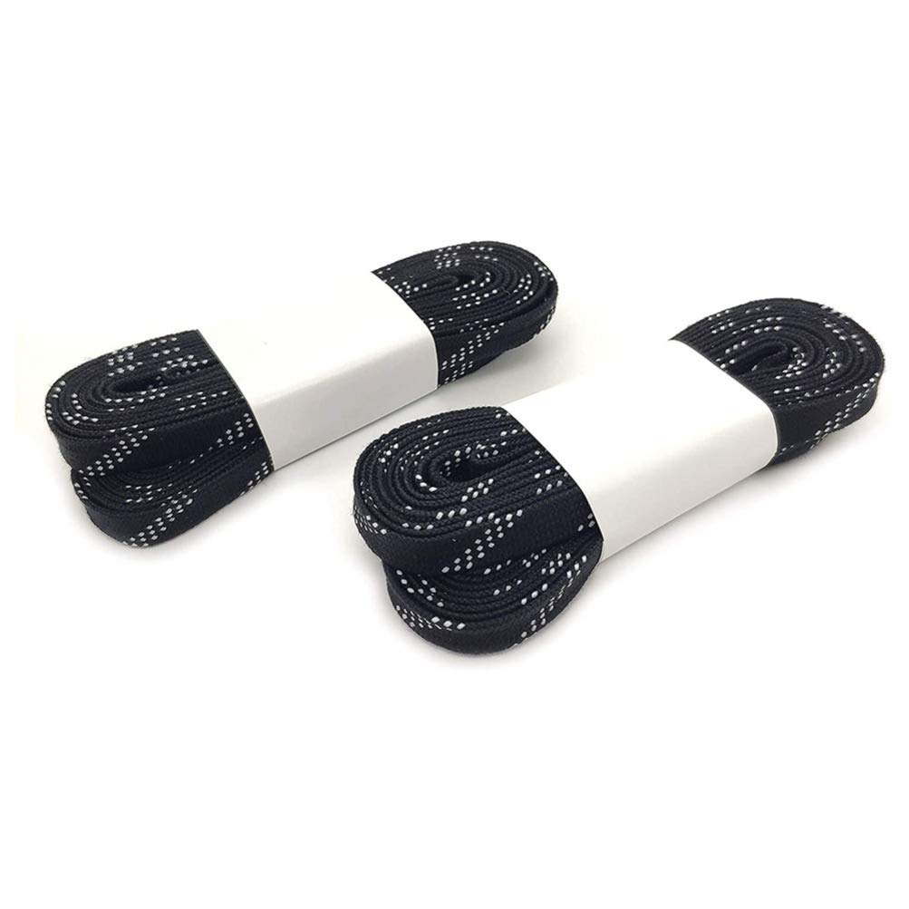 BESTonZON Lacets De Hockey Professionnels Noirs Cirés Pour