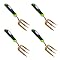 Garden GURU Titanium Hand Weeder Fork Tool – Rust Resistant Titanium Coated Stainless Steel – Ergonomic Handle – Great for Planting, Spreading Mulch, Weeding, Loosening & Transplanting Soil (4 Pack)