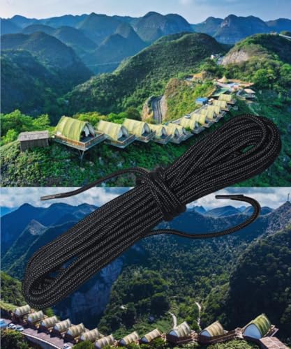 FSJITF Patio Furniture Replacement Binding Rope 34ft,for Outdoor Hammock,Loungers,Hanging, Swing Chair (Black, Super Tension Rope) - Thumbnail 4