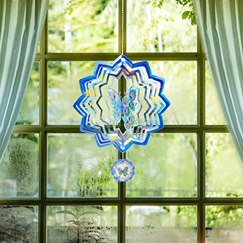Fennoral Butterfly Wind Spinners For Yard Garden Decor,3D Metal Butterfly Ornaments For Garden Decor,Outdoor Wind Spinner Garden Decor,Butterfly Gifts,Butterfly Wall Decor #TOP2