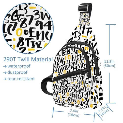 Bolsa de viaje para senderismo y mochila cruzada con estampado de letras Multicolor 7 5