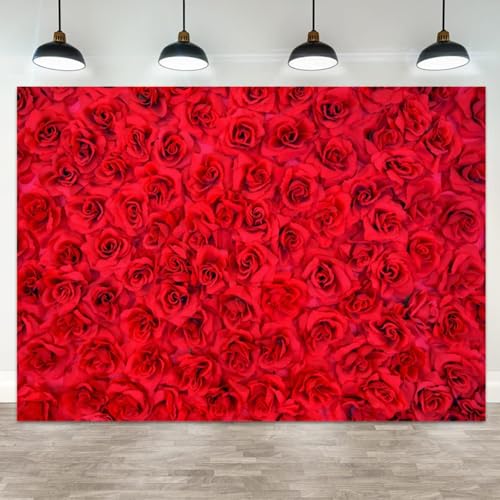 ASDCXZ 6x4ft Red Rose Backdrop Rose Flower Wall Background for Photography Valentines Day Backdrop Valentines Banner Wedding Bridal Shower Decor Birthday Decoration Mother's Day Photo Booth Prop