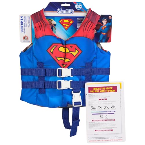 SwimWays DC Swim Trainer Life Jacket, US Coast Guard Approved Life Vest Kids Swim Vest, Pool Floats