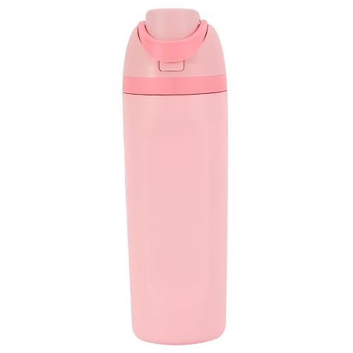 Water Bottle Insulated, 24oz Stainless Steel Water Bottles with Straw & Handle, Portable Vacuum Cup for Home, Gym, School, Office (Pink)