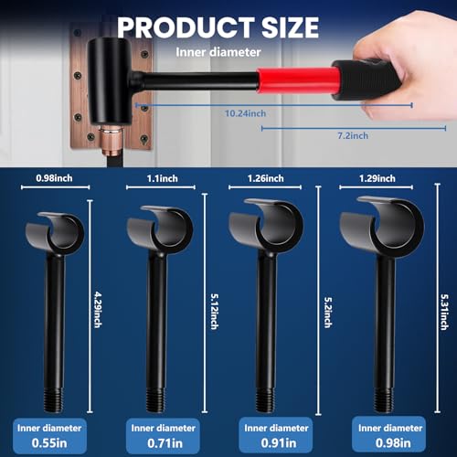 DikTalk 4-in-1 Door Hinge Adjustment Tool for Residential & Commercial, Heavy Duty Gap Adjusting Wrench with Thread Design & Rubber Handle, 0.55"/0.71"/0.91"/0.98" by DikTalk - Image 2