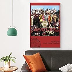 JABURU Poster décoratif sur toile The Beatles Band – Impression sur toile – Pour chambre à coucher – 60 x 90 cm - Les Beatles, Paul McCartney, John Lennon, RIngo Starr, George Harrison JABURU Poster décoratif sur toile The Beatles Band - Impression sur toile - Pour chambre à coucher - 60 x 90 cm – Image 4