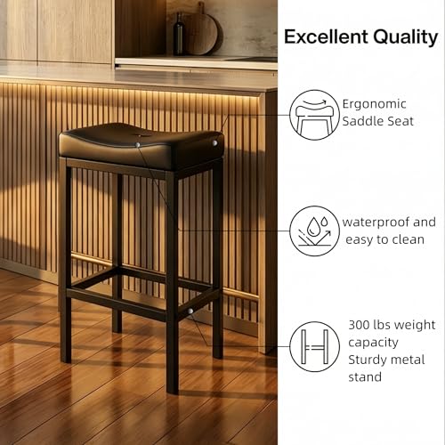 SICHY AGE Counter Height Bar Stools Set of 2, Faux Leather 30 Inch Barstool by SICHY AGE - Used condition - Image 5