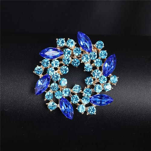Image of Colorful Rhinestone Crystal Sunflower Brooch Pin for Women Dress Hat Decoration