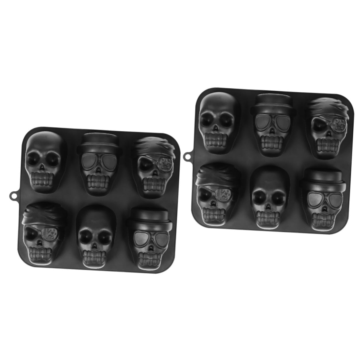Alipis 2 Piezas molde de hielo de calavera molde de chocolate de halloween bandeja de cubitos de hielo de halloween de silicona s de silicona de de calavera