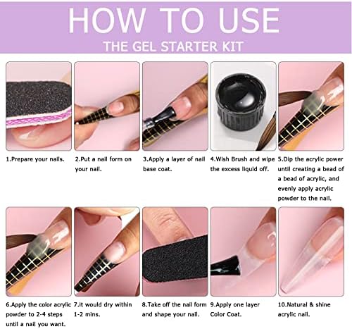 Lofuanna Acrylic Nail Kit Professional Acrylic Powder and Liquid Set with 120ml Acrylic Liquid Monomer,3 Colors(Clear,White,Pink)60g Acrylic Powder for Nail Art Nails Extension(set1)