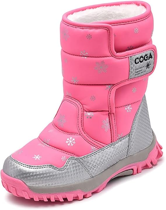 Amazon Co Jp スノーブーツ キッズ ブーツ スノーシューズ 子供用 ウインターブーツ 冬用ブーツ 保暖 防寒 防水 暖かい 可愛い 滑り止め 通学 女の子 男の子 子供靴 着脱は簡単 シューズ バッグ