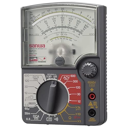 GuliTech Japan Sanwa SP21 Analog Multitesters, Multi-Function/Multi-Range Pointer multimeter Zero Center Instrument Off beep Battery Check(SP21)