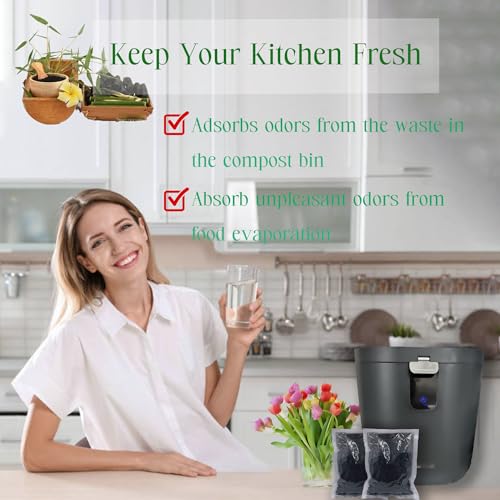 Image of PurifyLogix Activated Carbon Filter Refill for FoodCycler Waste Composters | 1.6 Pounds, Kitchen Odor-Absorbing Replacement Charcoal Compatible with Eco 5 FoodCycler Indoor Electric Composter(2PCS)