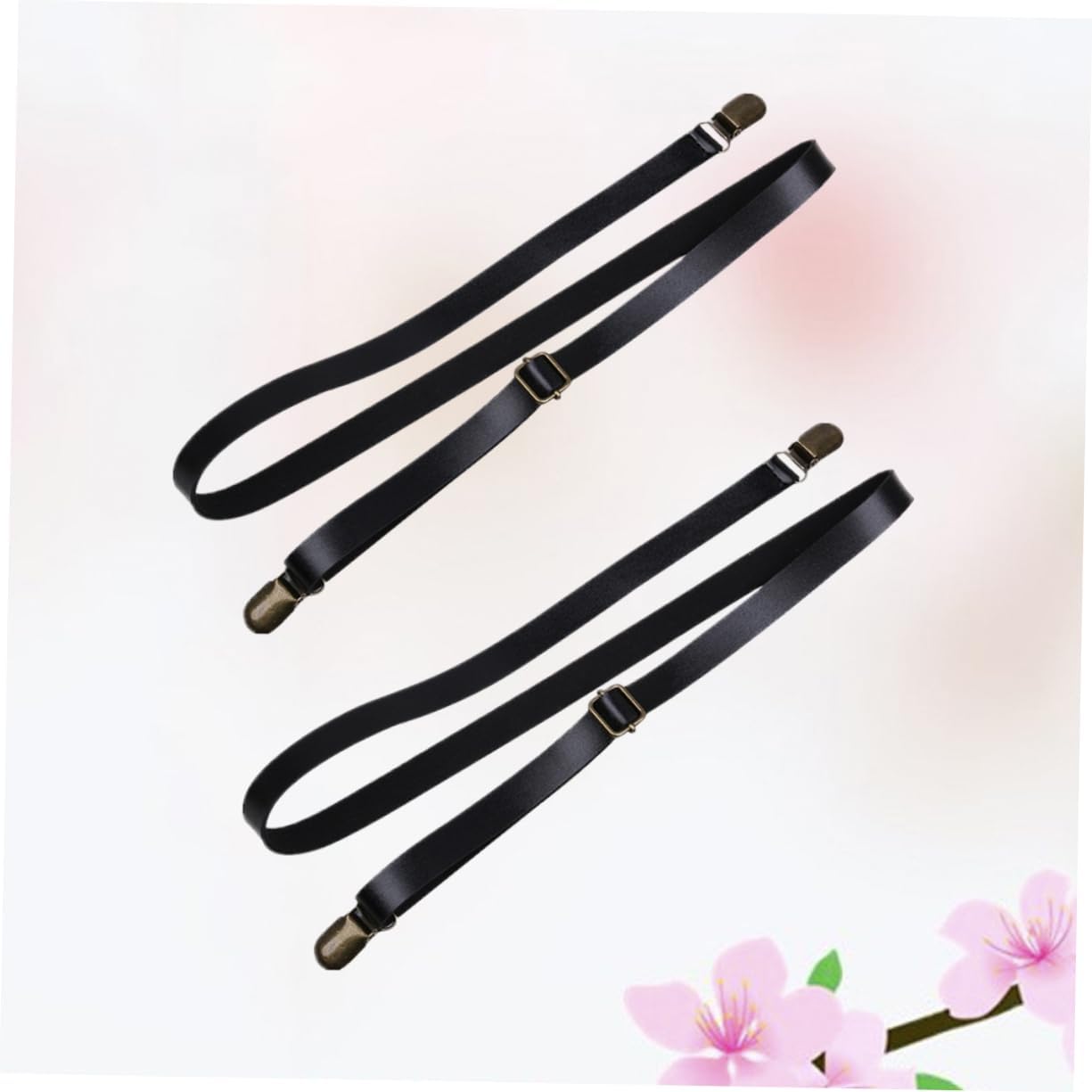OUNONA 2Pcs Adjustable Pants Suspenders for Non Slip PU Leather Straps Elastic Braces for Boys and Durable Hanging Neck Design for Looser Fit