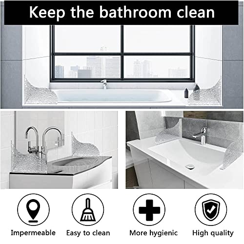 2Pcs Shower Splash Guard, Splash Guard For Bathtub With Self- Adhesive 3M Super Viscose,Can Be Used In Washbasin, Tubs, Sinks Etc (Ripple) #TOP1