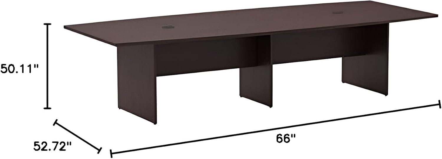 Bush Business Furniture 120" x 48" Boat Top Conference Table with Wood Base, Mocha Cherry : Office Products