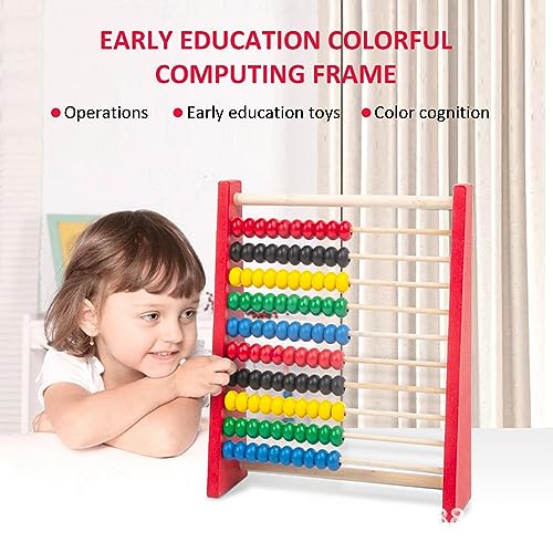 Zählrahmen,Grundschule Rechenschieber Abakus,Holz Rechenschieber,Rechenschieber Grundschule,Holz Zählrahmen,Rechenschieber Holz,mit 100 Perlen,1 Stück