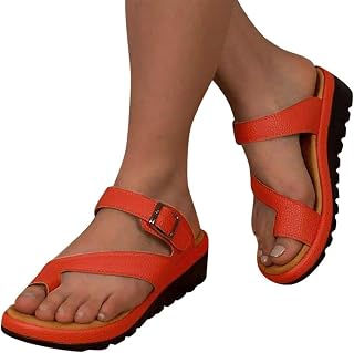 Sandals for Women Flat,Women's 2020 Toe Ring Comfy Platform Sandal Shoes Summer Beach Travel Fashion Slipper Flip Flops