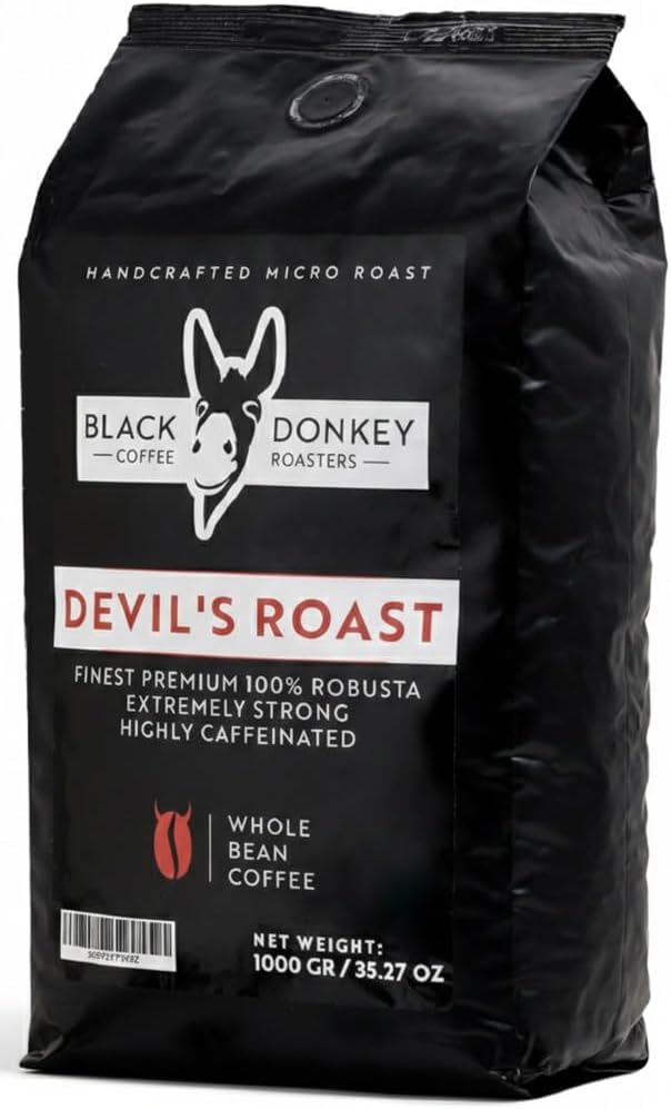 DEVIL'S ROAST | Extra-Strong Highly Caffeinated | 1KG Whole Coffee Beans