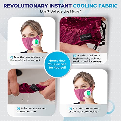 Sports Mask - Oxygenator Breathable Face Mask - Comfortfresh Heat Release - Fast Dry, Machine Washable, Skin Safe, Irritation-Free - Adjustable Strap Reusable Mesh Cloth Masks For Men, Women - Multicolored - 4 Pack #TOP3