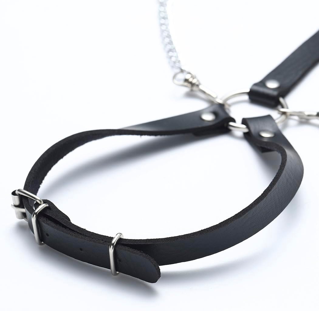 Goth Harness Black Chest Chain Leather Harness for Women