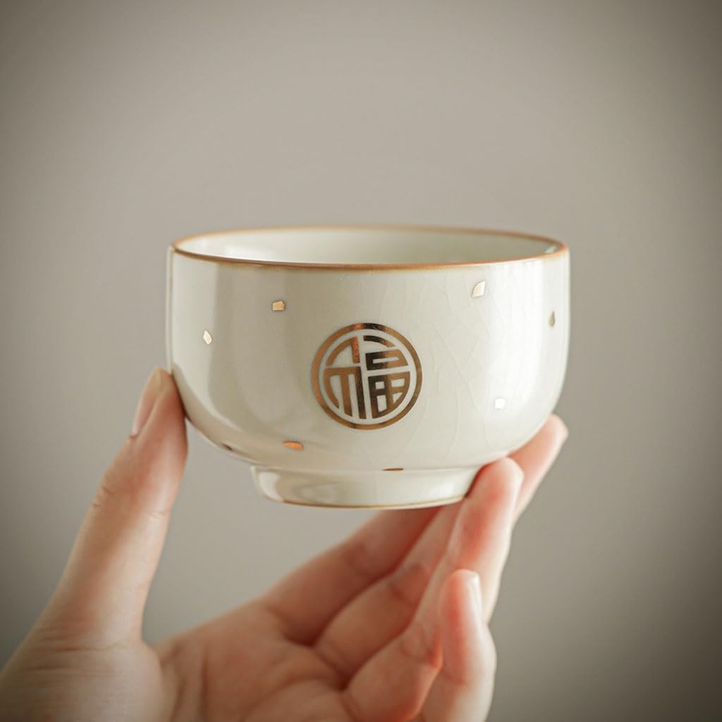 GSOUL Kungfu Tea cup Leisure Study Chinese Style Tea Cup Ceramic Home Personal Drinking Kung Fu Master Single Small Tea Cups