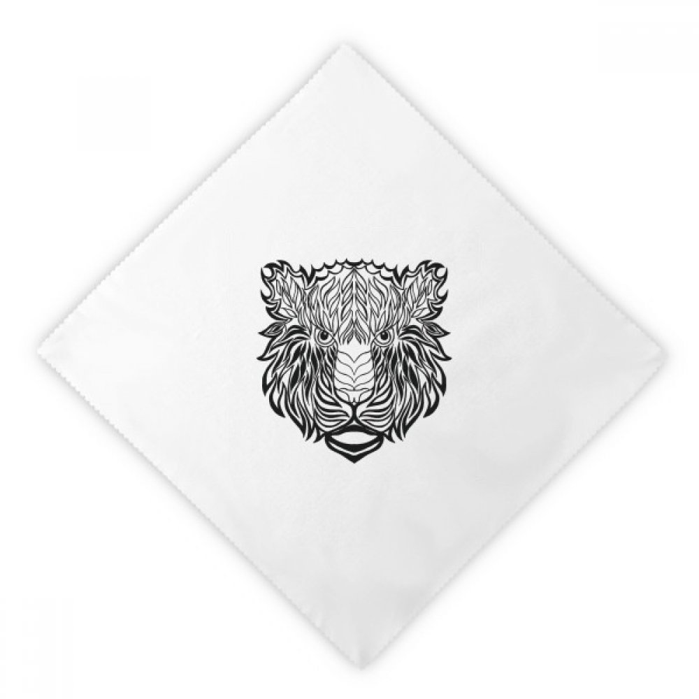 Servilletas de tela blancas reutilizables con ilustración de león en pack de 2