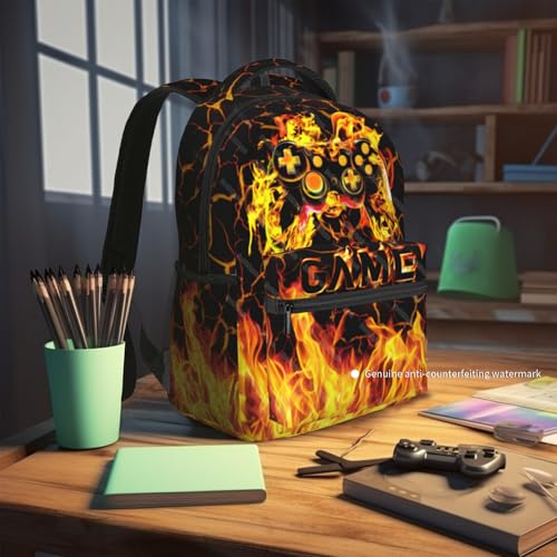 School Backpack For Boys Abstract Gamepad Boys Backpack For Kids Children Teens Elementary Middle School Boy Backpacks Ages 6-18 Video Games Bookbag back pack3