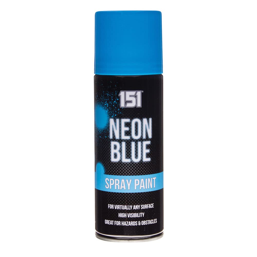 Swiss Signature 1 x 151 Neon Blue 200ml / 1x Pair of Disposable Gloves, Spray Paint Aerosol Fluorescent Bright Graffiti (Banksey) Matt Finish