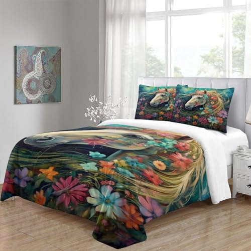 Housse de couette 3D animal en microfibre douce et zippée pour grand lit - 7